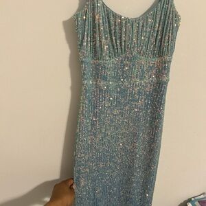 Sparkling Blue Sequin Dress